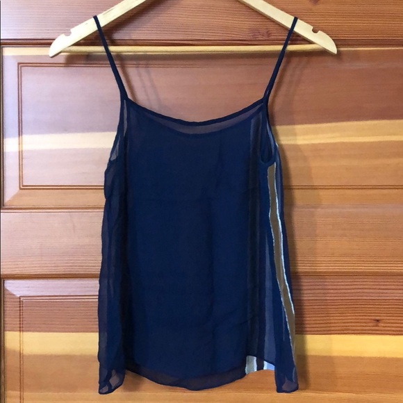 New vintage silk dainty sheer minimal stripe cami - Picture 4 of 6